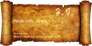 Hedrich Irma névjegykártya